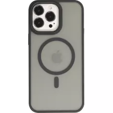 Coque iPhone 14 Pro - Jelly cover glass semi-transparente MagSafe - Black
