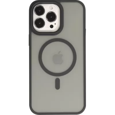 Coque iPhone 13 Pro - Jelly cover glass semi-transparente MagSafe - Black