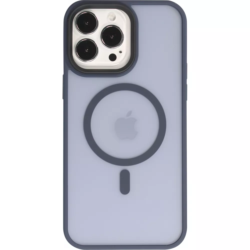 Coque iPhone 13 Pro - Jelly cover glass semi-transparente MagSafe - Navy blue