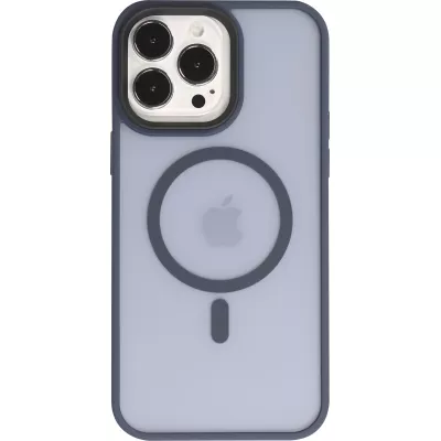 Coque iPhone 14 Pro - Jelly cover glass semi-transparente MagSafe - Navy blue
