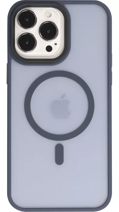 Coque iPhone 14 Pro - Jelly cover glass semi-transparente MagSafe - Navy blue