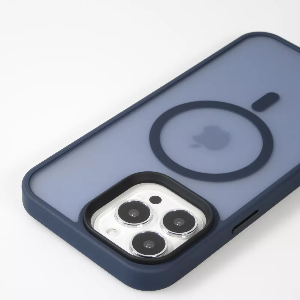 Coque iPhone 13 Pro - Jelly cover glass semi-transparente MagSafe - Navy blue
