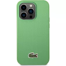 iPhone 14 Pro Max Case Hülle - Lacoste Petit Piqué Effekt mit MagSafe und gesticktem Logo-Patch - Grün