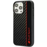 Coque iPhone 14 Pro Max - Audi Sport fibre de carbone véritable avec bords en silicone