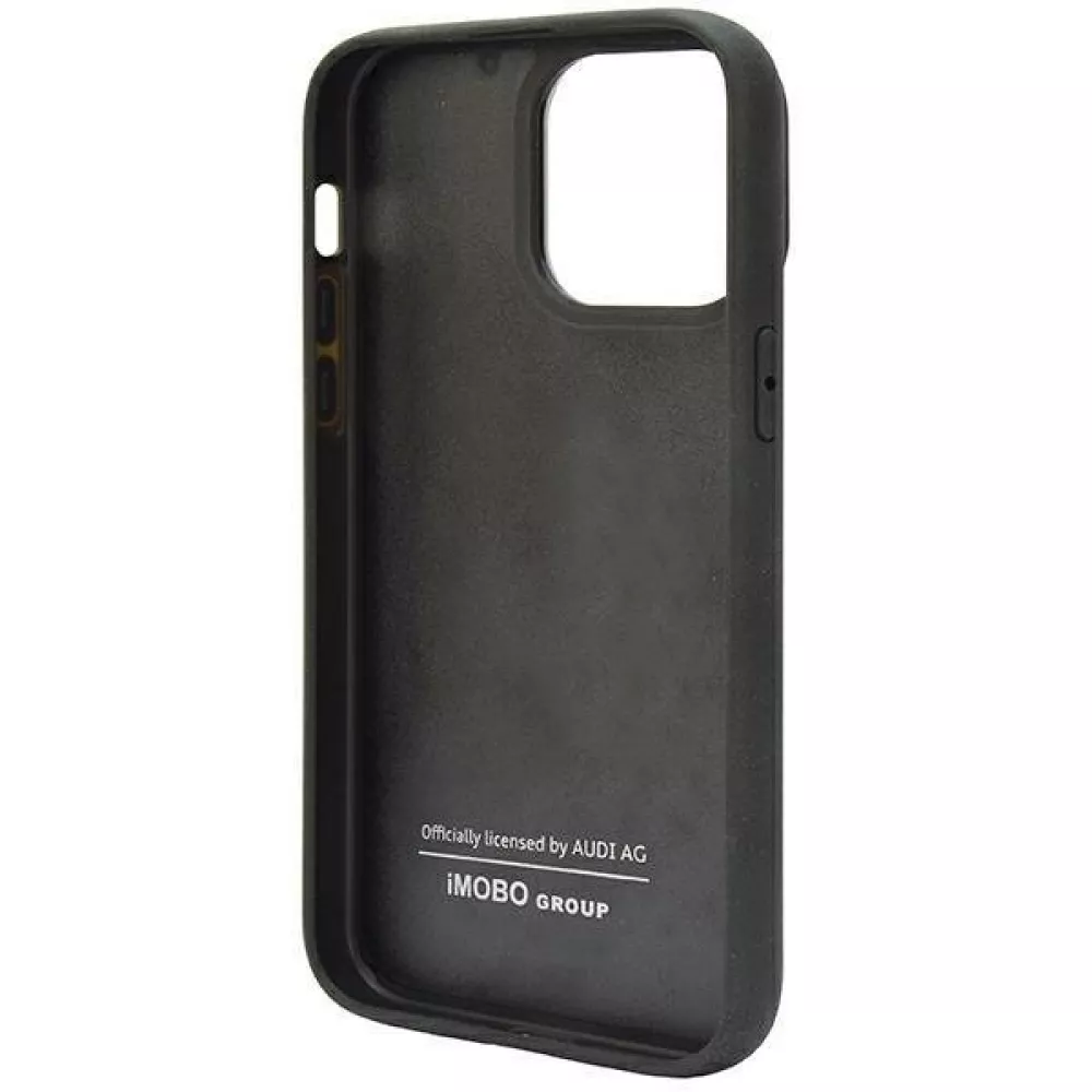 Coque iPhone 14 Pro Max - Audi Sport fibre de carbone véritable avec bords en silicone