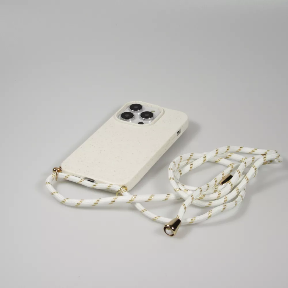 Samsung Galaxy S24 Case Hülle - Bio Eco-Friendly Vegan mit Handykette Necklace - Weiss