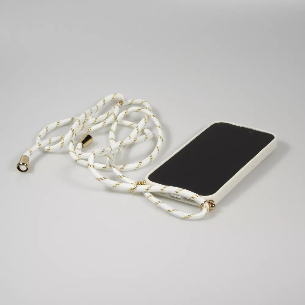 Samsung Galaxy S24 Case Hülle - Bio Eco-Friendly Vegan mit Handykette Necklace - Weiss