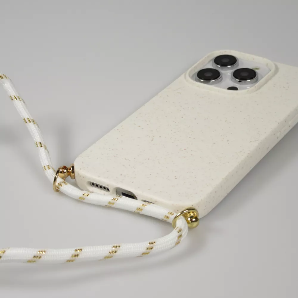 Samsung Galaxy S24 Case Hülle - Bio Eco-Friendly Vegan mit Handykette Necklace - Weiss