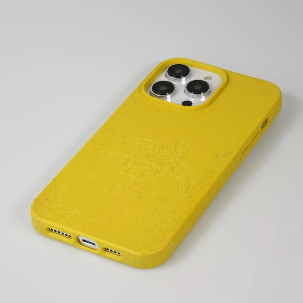 iPhone 14 Pro Max Case Hülle - Bioka Biologisch Abbaubar Eco-Friendly Kompostierbar - Seele der Schildkröte - Gelb
