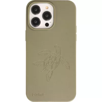 Coque iPhone 14 Pro Max - Bioka biodégradable et compostable Eco-Friendly - Esprit de la tortue - Vert foncé