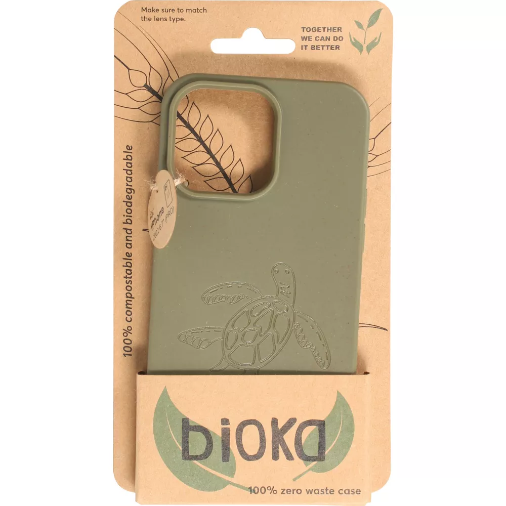 iPhone 14 Pro Max Case Hülle - Bioka Biologisch Abbaubar Eco-Friendly Kompostierbar - Seele der Schildkröte - Dunkelgrün