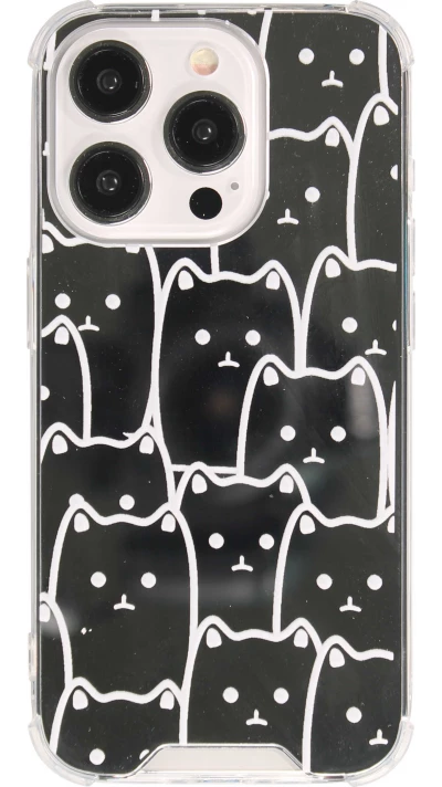Coque iPhone 15 Pro - Gel bumper chat miroir - Transparent