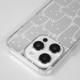 Coque iPhone 15 Pro - Gel bumper chat miroir - Transparent