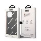 Coque iPhone 14 Pro Max - Karl Lagerfeld similicuir grainé avec répétition de logos imprimés - Noir