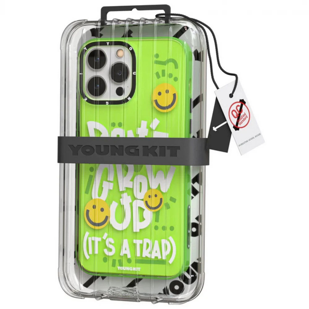 Coque iPhone 14 Pro Max - Youngkit Happy Mood Glossy Case Stay Cozy - Bleu