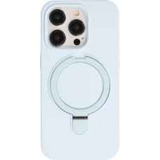 Coque iPhone 14 Pro Max - Silicone mat MagSafe avec anneau de support - Bleu clair