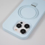 Coque iPhone 14 Pro Max - Silicone mat MagSafe avec anneau de support - Bleu clair