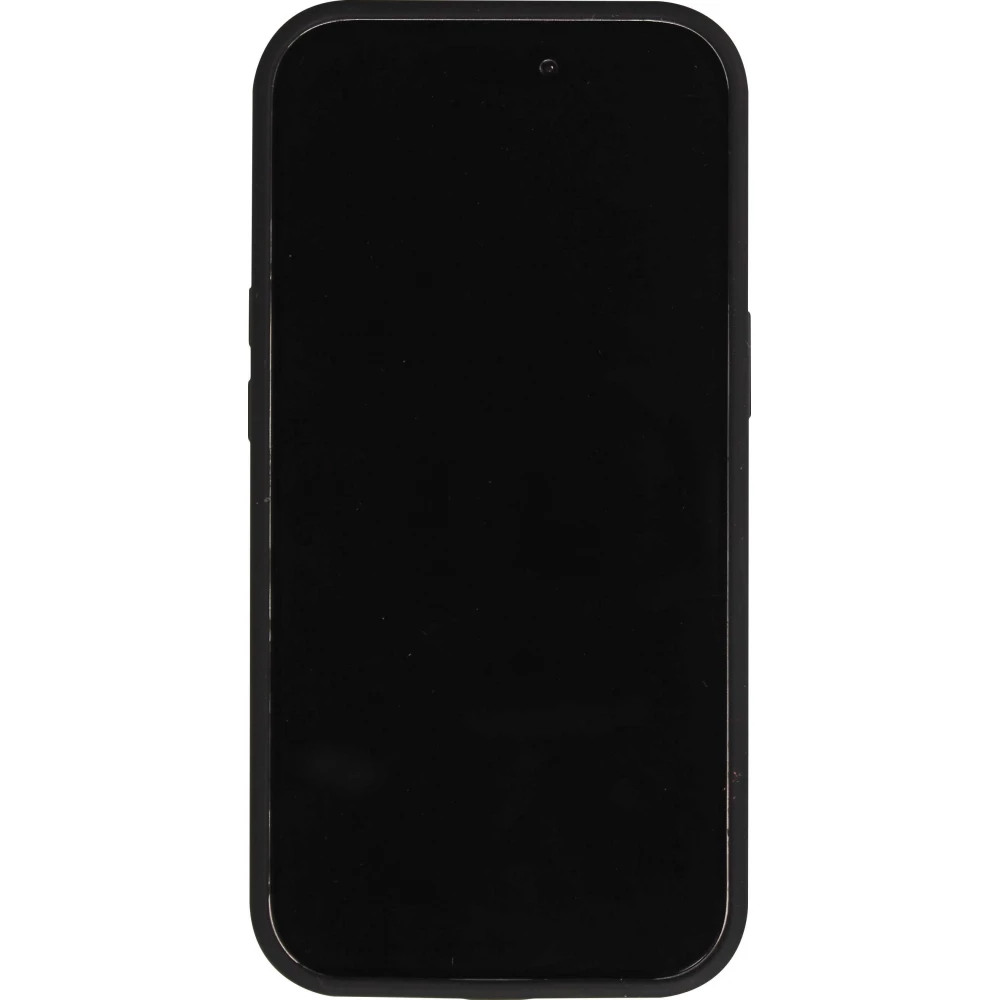 Coque iPhone 15 Pro Max - Silicone mat MagSafe avec anneau de support - Noir