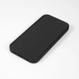 Coque iPhone 15 Pro Max - Silicone mat MagSafe avec anneau de support - Noir