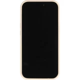 Coque iPhone 15 Pro - Silicone mat MagSafe avec anneau de support - Vanille