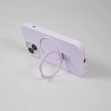 Coque iPhone 15 Pro - Silicone mat MagSafe avec anneau de support - Violet clair