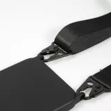 iPhone 14 Pro Case Hülle - Silikon matt mit Trageschlaufe und Metall Karabiner - Schwarz