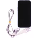 iPhone 14 Pro Case Hülle - Silikon matt mit Trageschlaufe und Metall Karabiner - Hellviolett