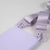 iPhone 14 Pro Case Hülle - Silikon matt mit Trageschlaufe und Metall Karabiner - Hellviolett