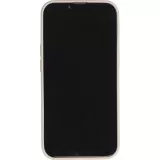 iPhone 16 Pro Case Hülle - Silikon matt Herzdesign gold - Grau