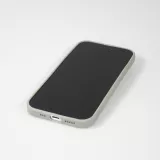 iPhone 16 Pro Case Hülle - Silikon matt Herzdesign gold - Grau