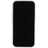 Coque iPhone 14 Pro Max - Silicone mat soft touch avec lignes en relief  - Bleu clair