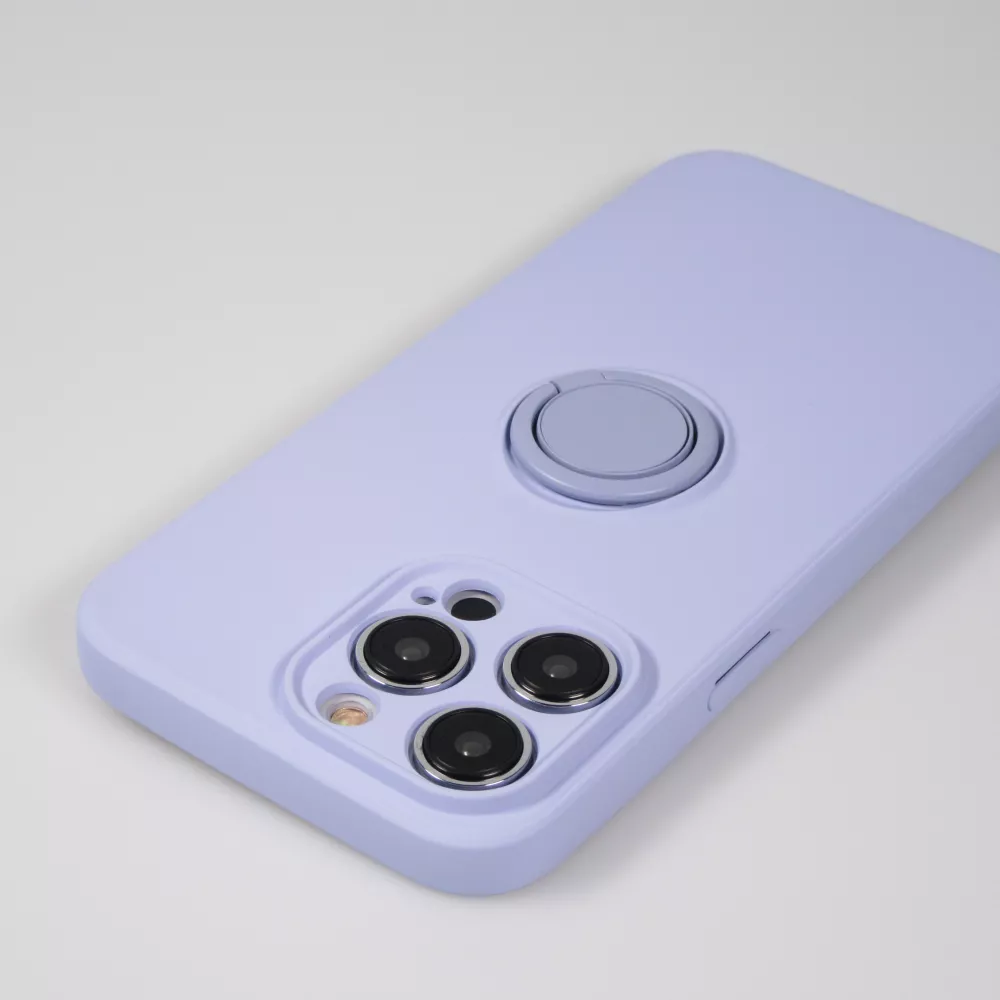 iPhone 14 Pro Max Case Hülle - Soft Touch mit Ring - Hellviolett