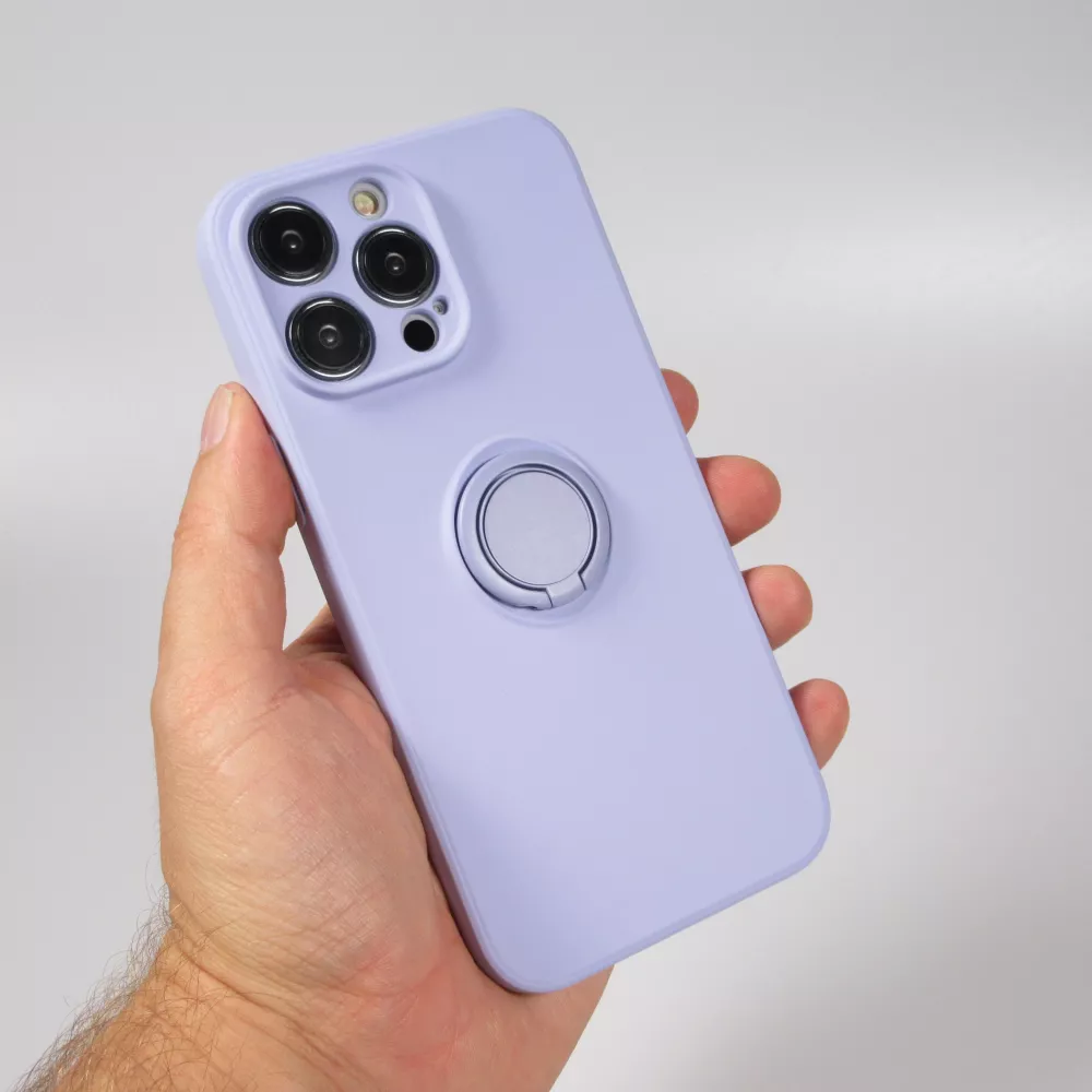 iPhone 14 Pro Max Case Hülle - Soft Touch mit Ring - Hellviolett