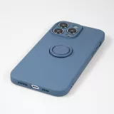 iPhone 14 Pro Max Case Hülle - Soft Touch mit Ring - Blau