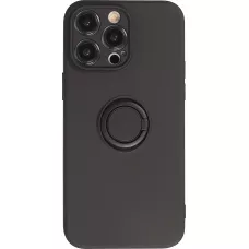 iPhone 14 Pro Case Hülle - Soft Touch mit Ring - Schwarz