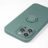 iPhone 14 Pro Max Case Hülle - Soft Touch mit Ring - Dunkelgrün