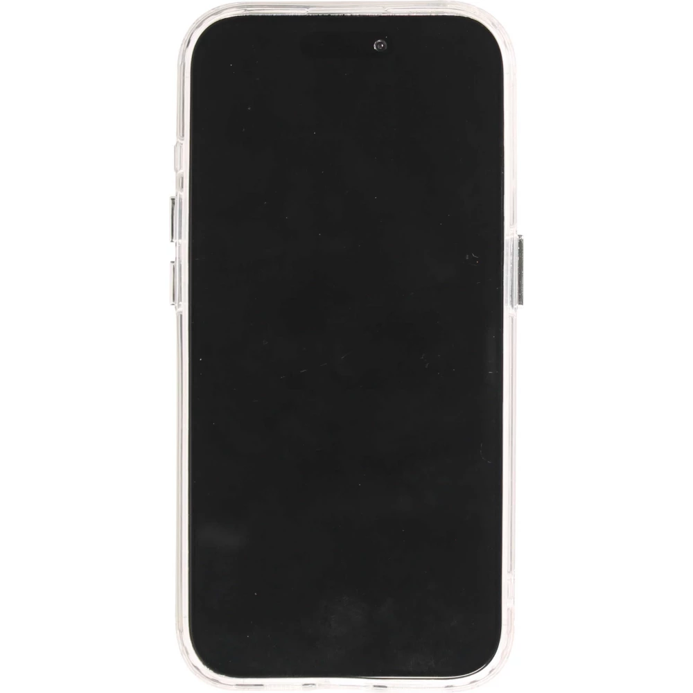Coque iPhone 15 Pro Max - Silicone transparent Many Hearts avec effet miroir