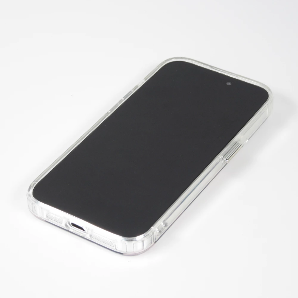 Coque iPhone 15 Pro Max - Silicone transparent Many Hearts avec effet miroir