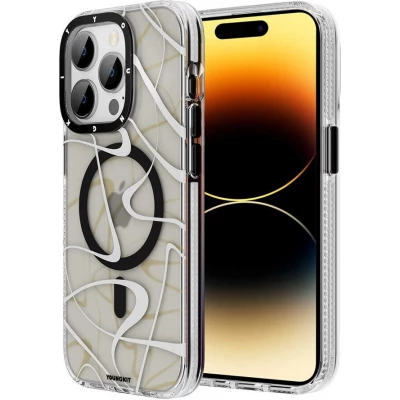 Coque iPhone 14 Pro - Youngkit Ink Series semi-transparent MagSafe - Noir