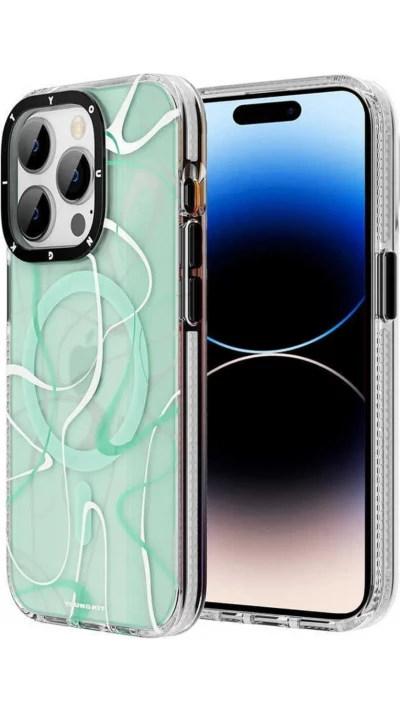 Coque iPhone 14 Pro - Youngkit Ink Series semi-transparent MagSafe - Vert