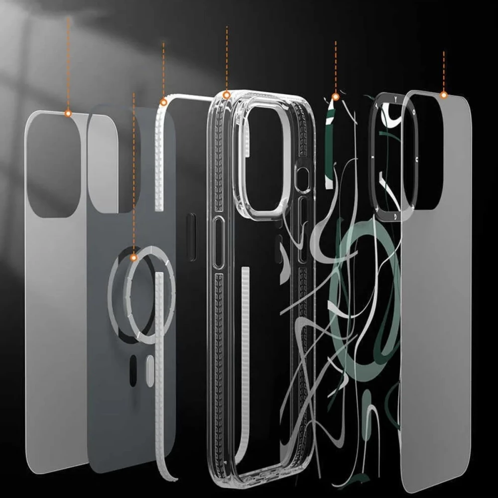 Coque iPhone 14 Pro - Youngkit Ink Series semi-transparent MagSafe - Vert
