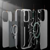 Coque iPhone 14 Pro - Youngkit Ink Series semi-transparent MagSafe - Vert