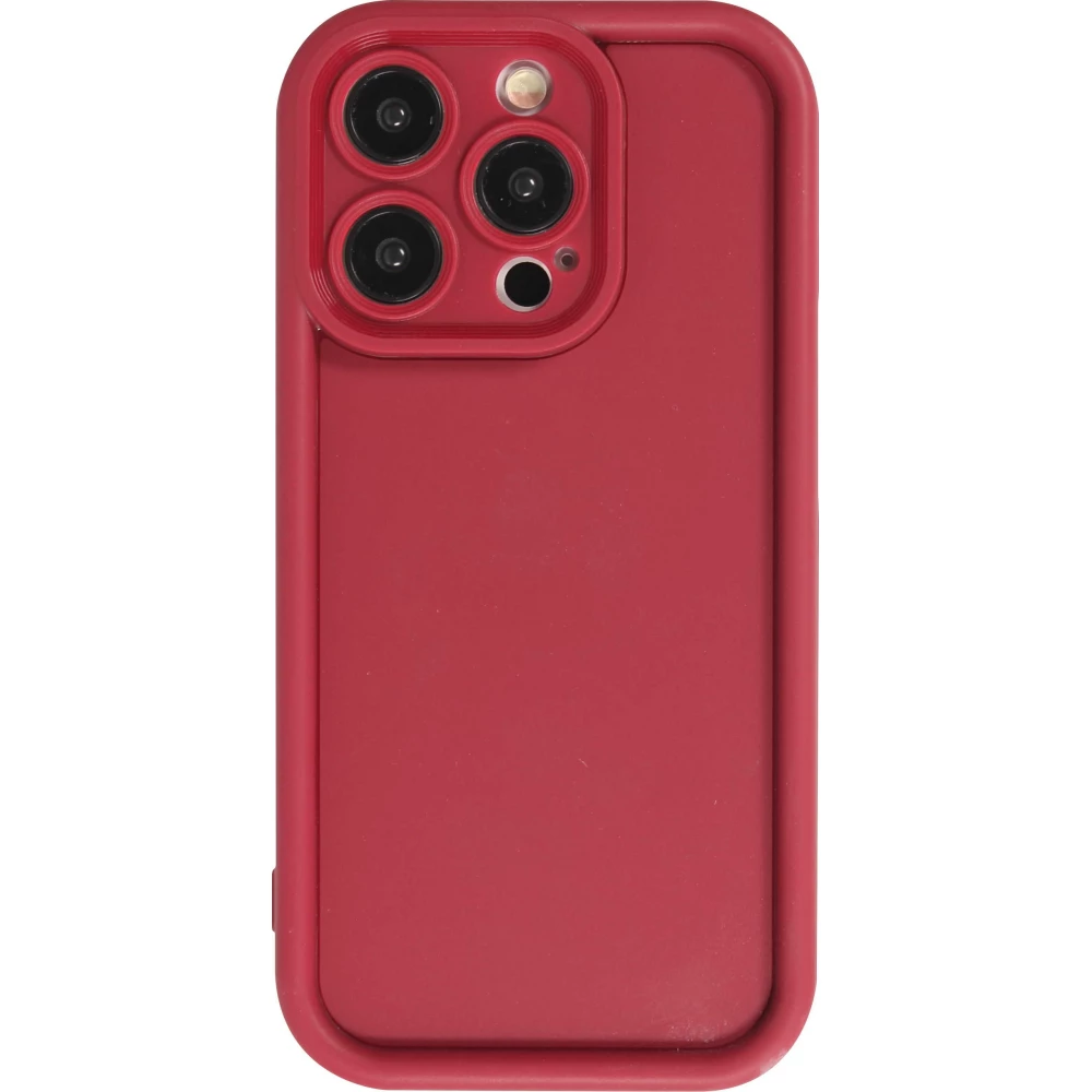 iPhone 15 Pro Max Case Hülle - Gel Silikon super flexibel mit 360 Grad Dämpfer - Rot