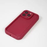 iPhone 15 Pro Max Case Hülle - Gel Silikon super flexibel mit 360 Grad Dämpfer - Rot