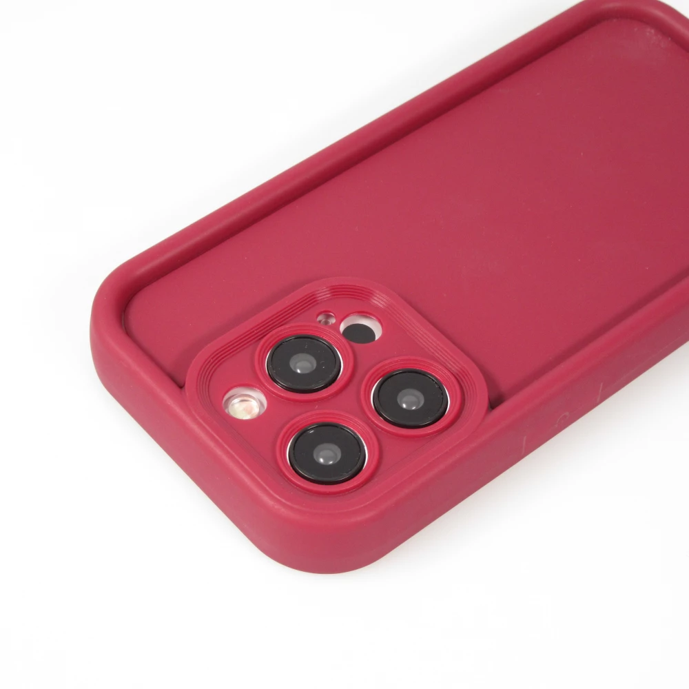 iPhone 15 Pro Max Case Hülle - Gel Silikon super flexibel mit 360 Grad Dämpfer - Rot