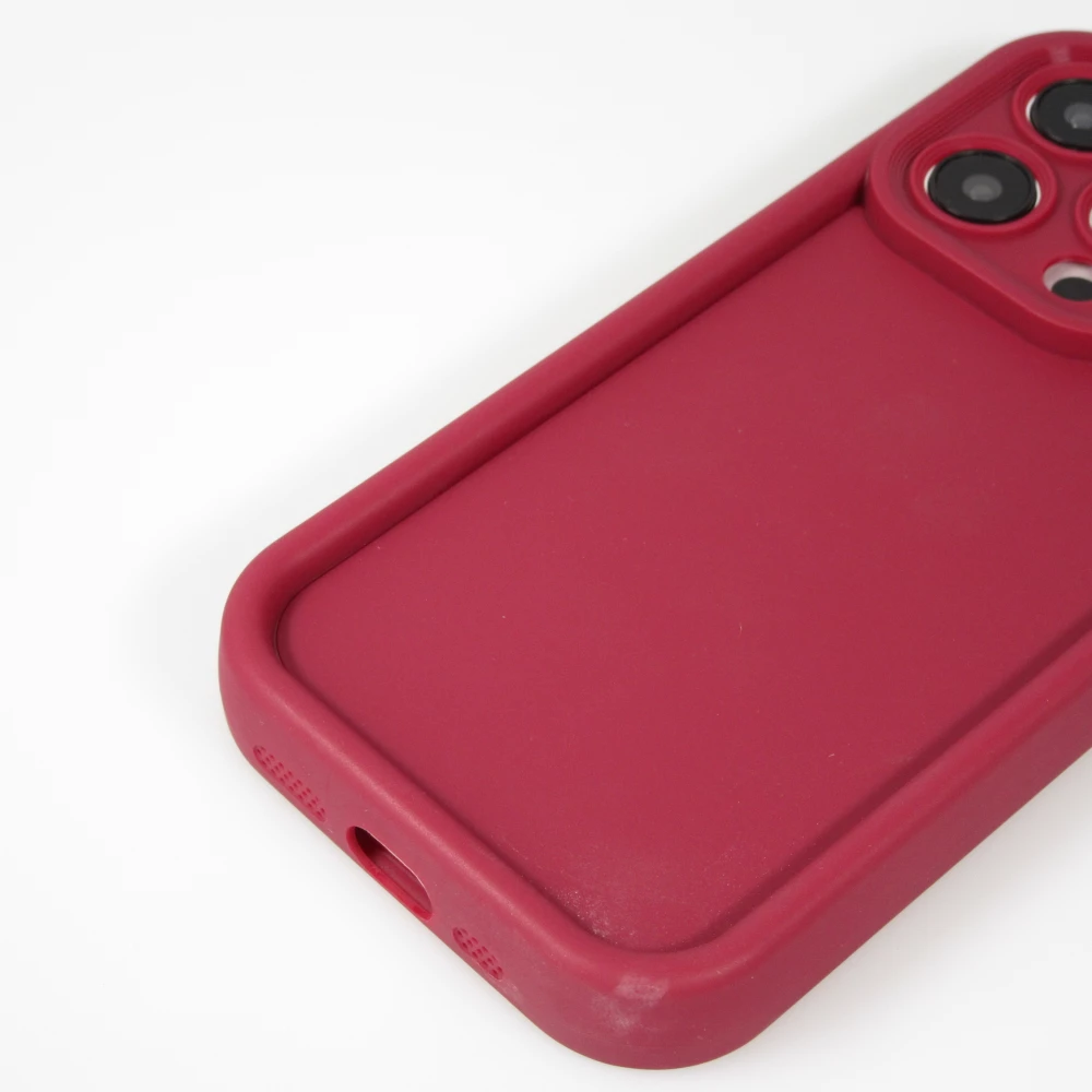 iPhone 15 Pro Max Case Hülle - Gel Silikon super flexibel mit 360 Grad Dämpfer - Rot