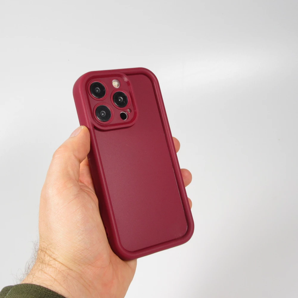 iPhone 15 Pro Max Case Hülle - Gel Silikon super flexibel mit 360 Grad Dämpfer - Rot