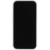 Coque iPhone 15 - Silicone mat MagSafe avec anneau de support - Bleu clair