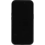 Coque iPhone 15 - Silicone mat MagSafe avec anneau de support - Noir