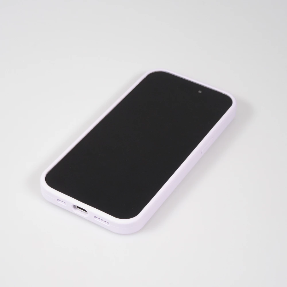 iPhone 14 Case H&uuml;lle - Silikon matt MagSafe mit Haltering - Hellviolett